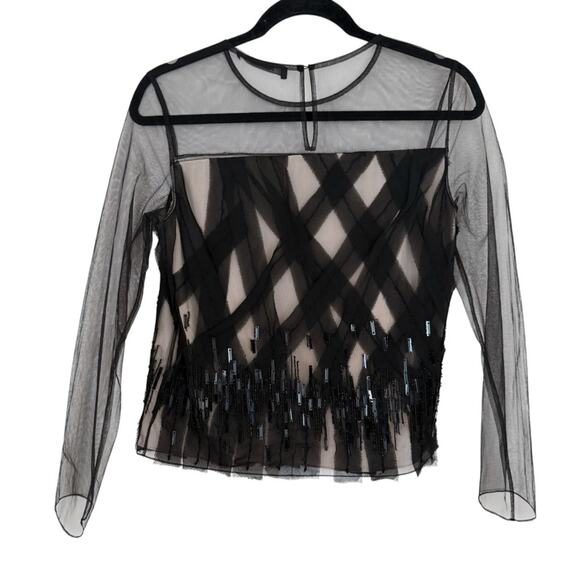 Max Mara Beaded Polyamide Evening Blouse Size 4 - Picture 2 of 5